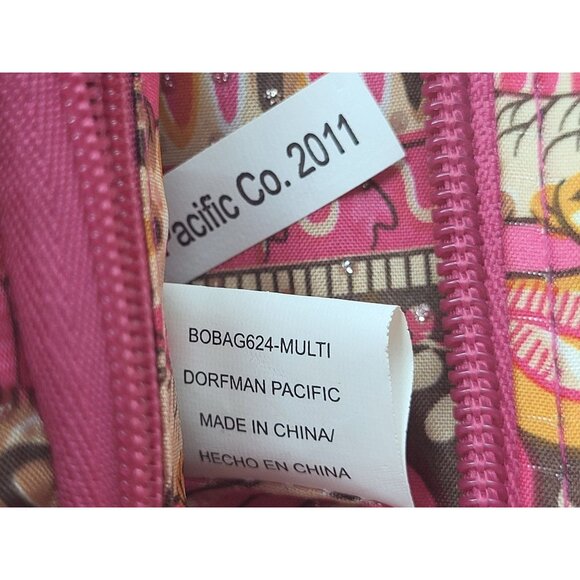 Cappelli Straworld Colorful Beach Tote Straw w/ Multicolor Fabric Boho Festival - Picture 7 of 10